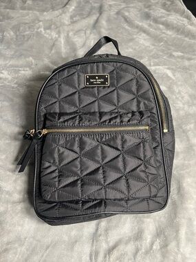 kate spade Black Quilted Mini Backpack with Gold Hardware